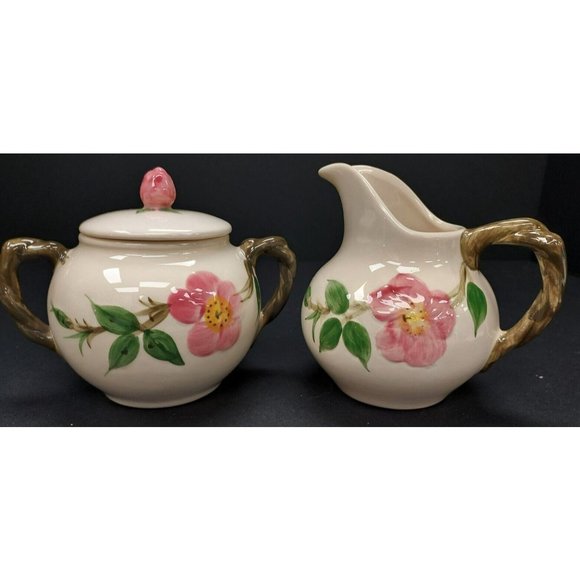 Creamer & Sugar Bowl Franciscan Earthenware- Desert Rose Pattern C198 - Picture 1 of 7